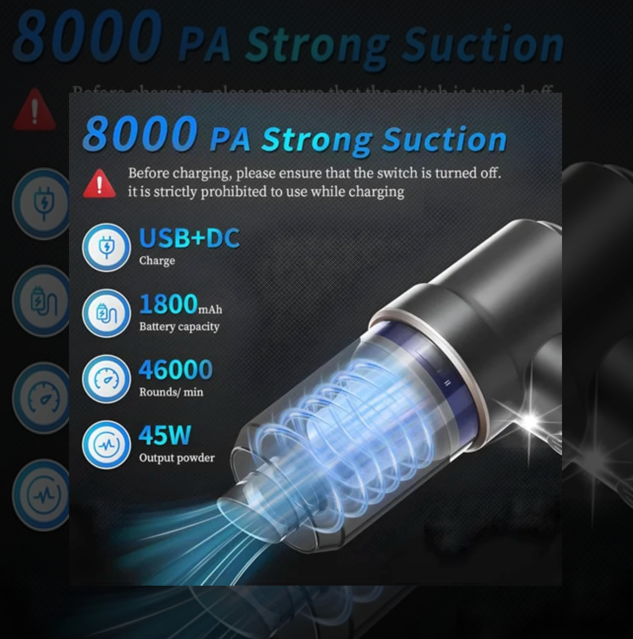 3-in-1 Vacuum Cleaner USB Rechargeable Wireless Handheld Mini Car Vaccum-Cleaners for Travelling